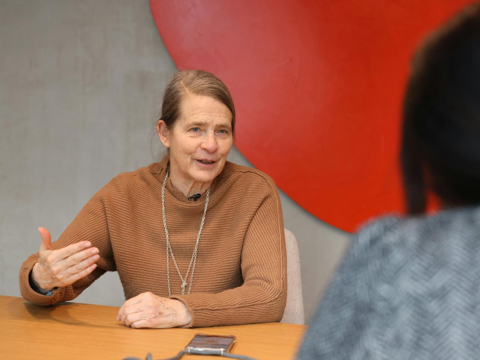 Klimaforscherin Helga Kromp-Kolb im Interview mit der Tageszeitung „<em>Heute</em>“ in der Redaktion im 1. Bezirk.