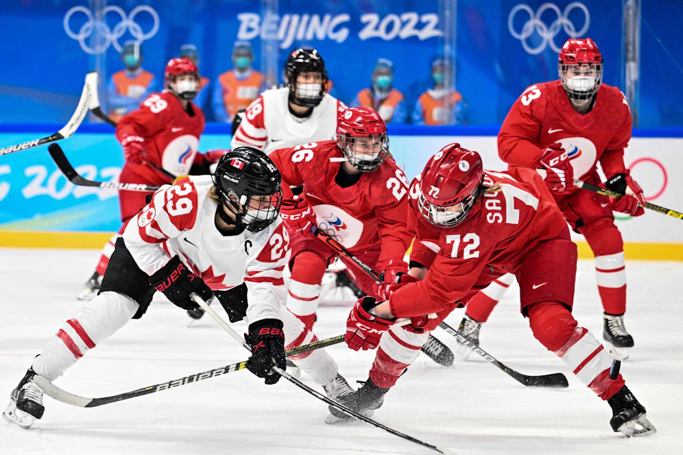 Kanada und Russland duellierten sich mit FFP2-Masken.&nbsp;