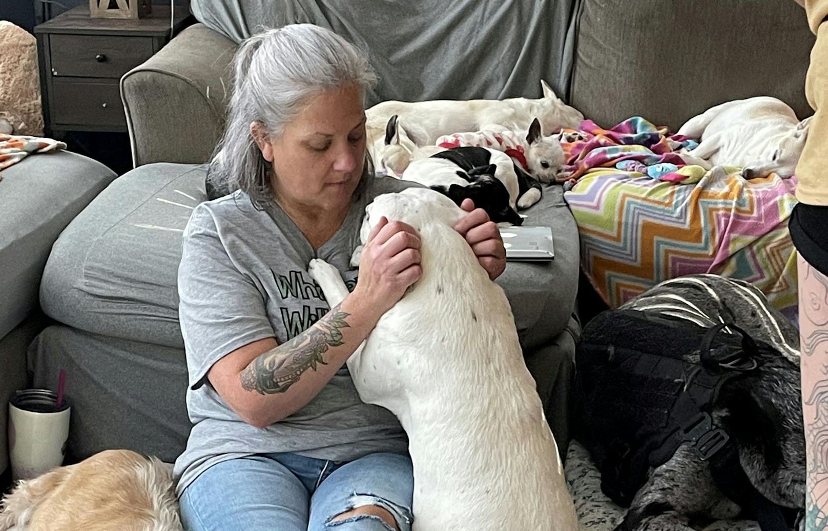 Die 44-jährige Valerie Reid gründete ein Hundehospiz für alte Hunde ab 12 Jahren. <br>