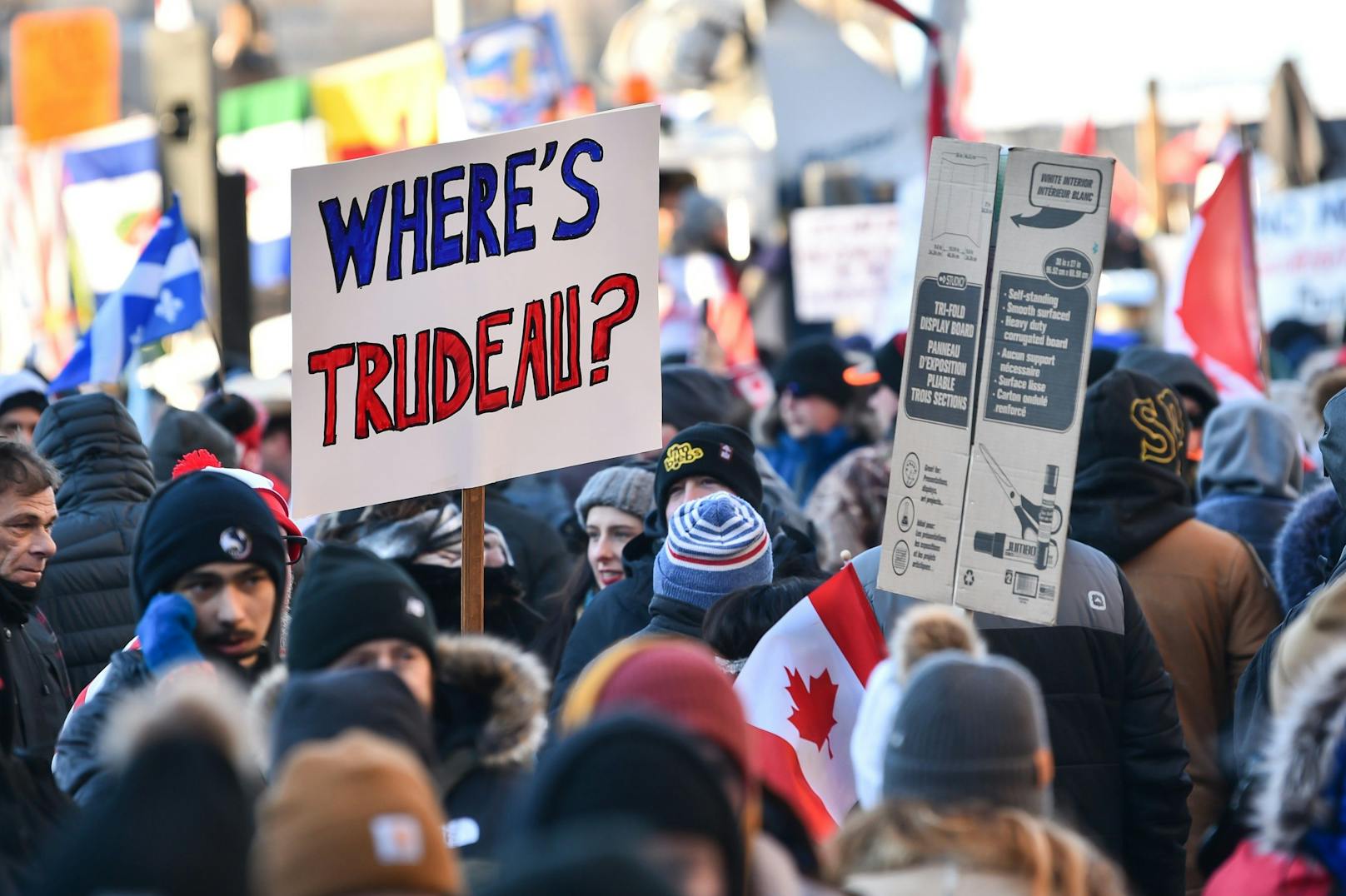 Seit Tagen demonstrieren Menschen gegen die Regierung Trudeaus. Nun fordert er ein Ende dieser Demonstrationen.&nbsp;