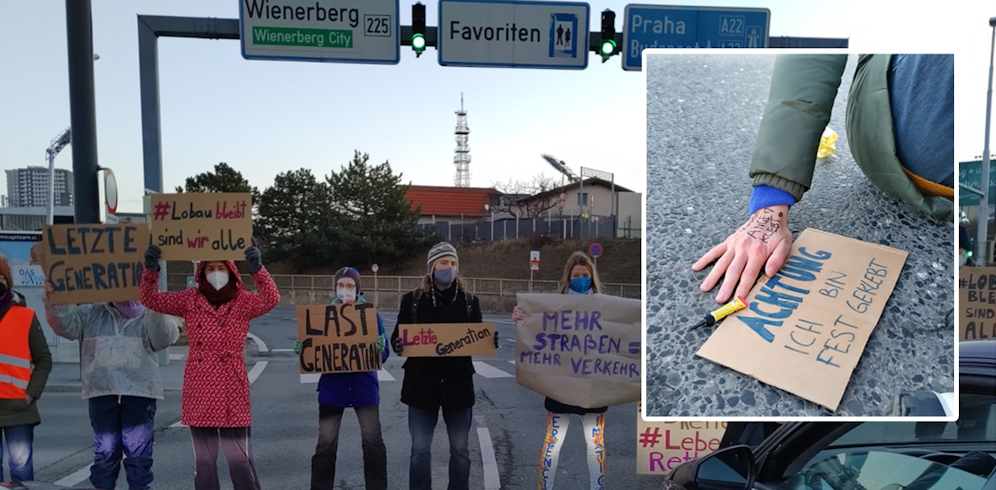 Beim Favoritner Verteilerkreis wurde am Dienstag demonstriert.