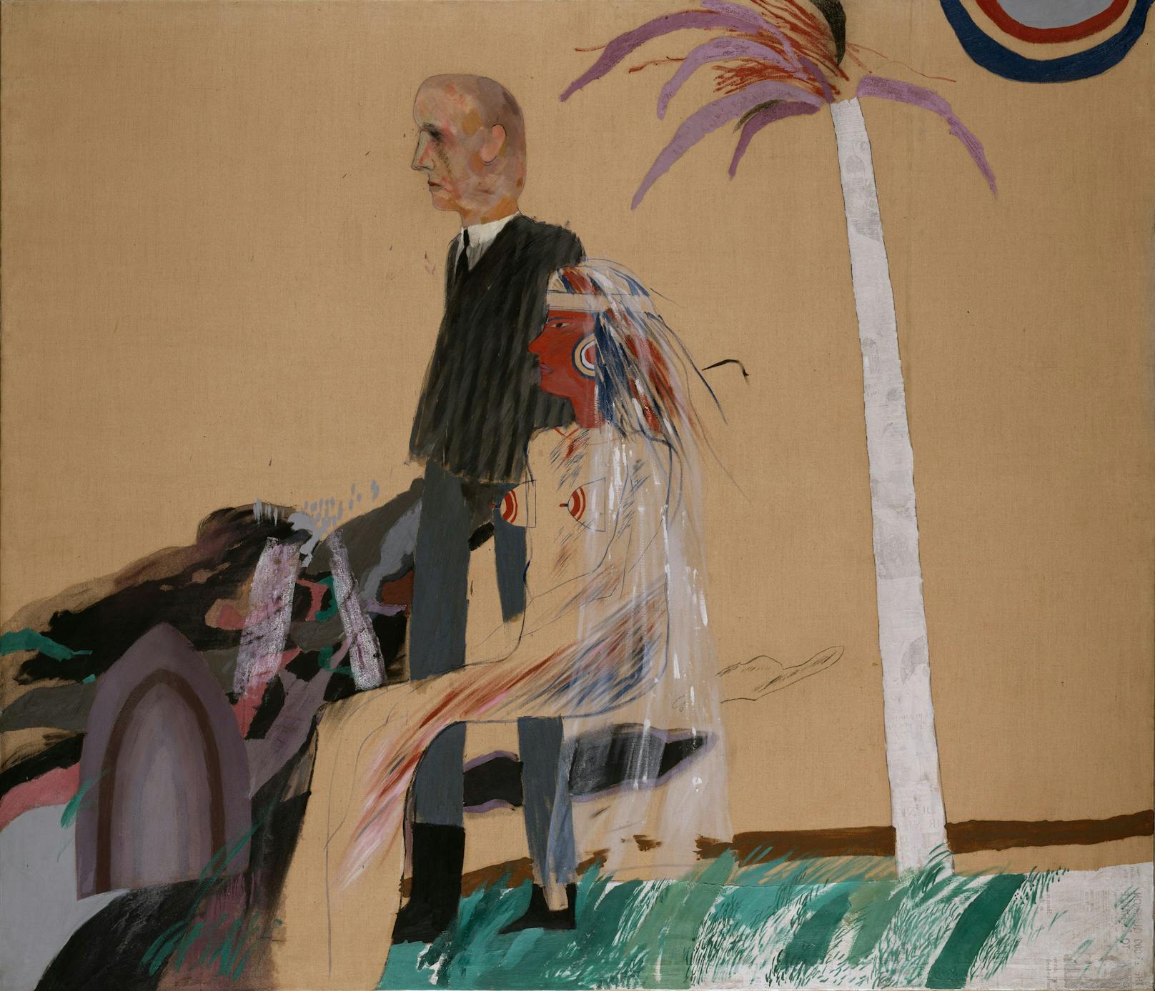 David Hockney, The First Marriage (A Marriage of Styles I), 1962, Öl auf Leinwand