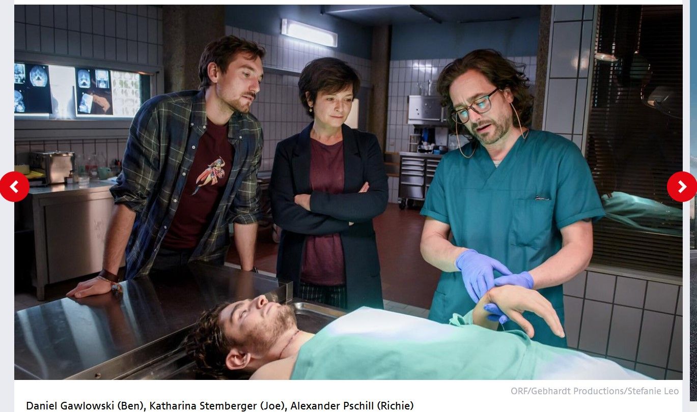 Daniel Gawlowski (spielt Ben) und Katharina Stemberger (spielt Joe) ermitteln.