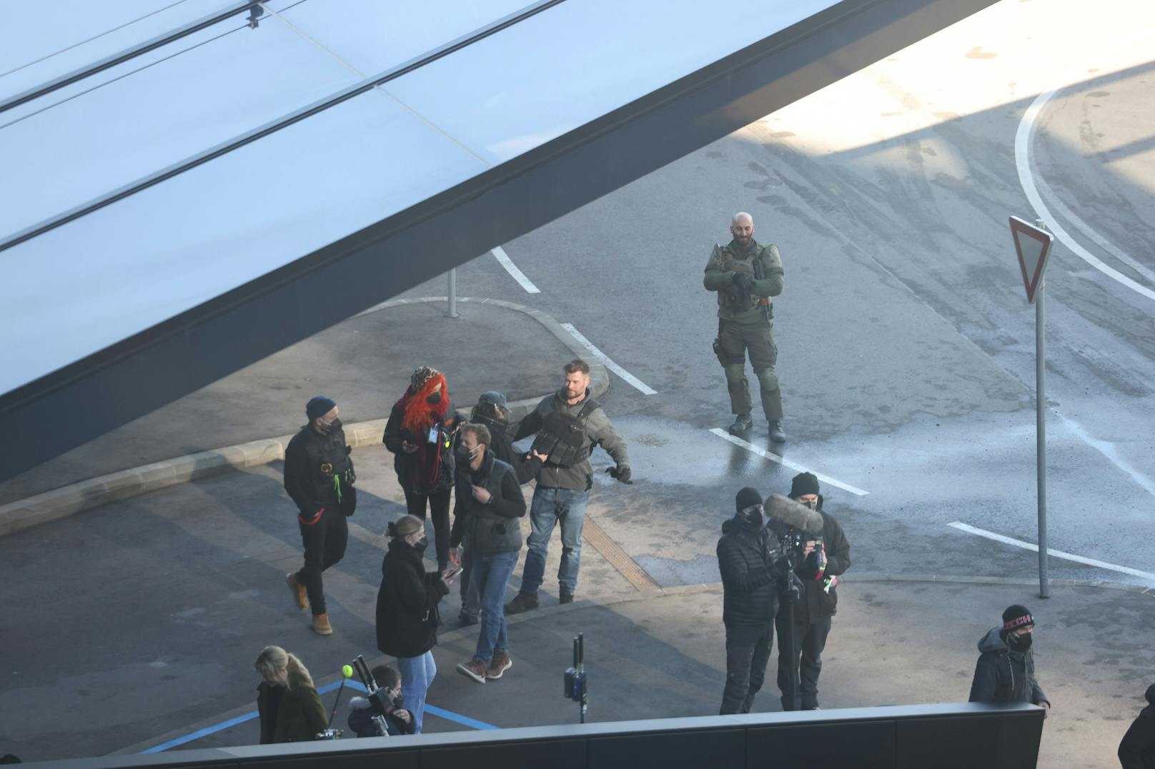 Chris Hemsworth bei den Dreharbeiten im Februar 2022 in Wien
