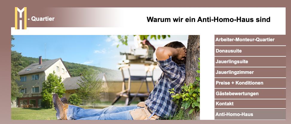 Auf der Website wird der Punkt "Anti-Homo-Haus" angeführt