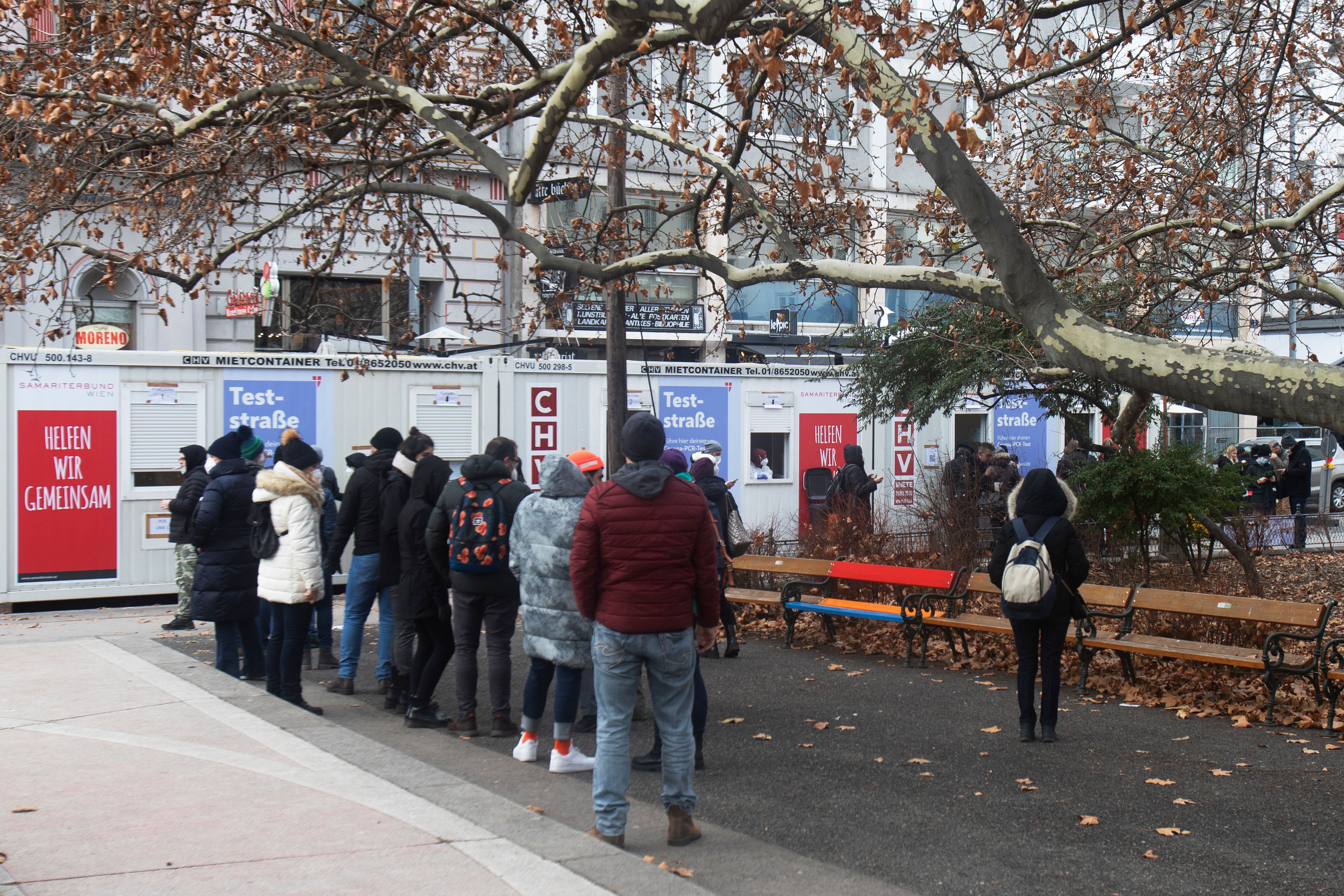 Corona-Teststraße in Wien