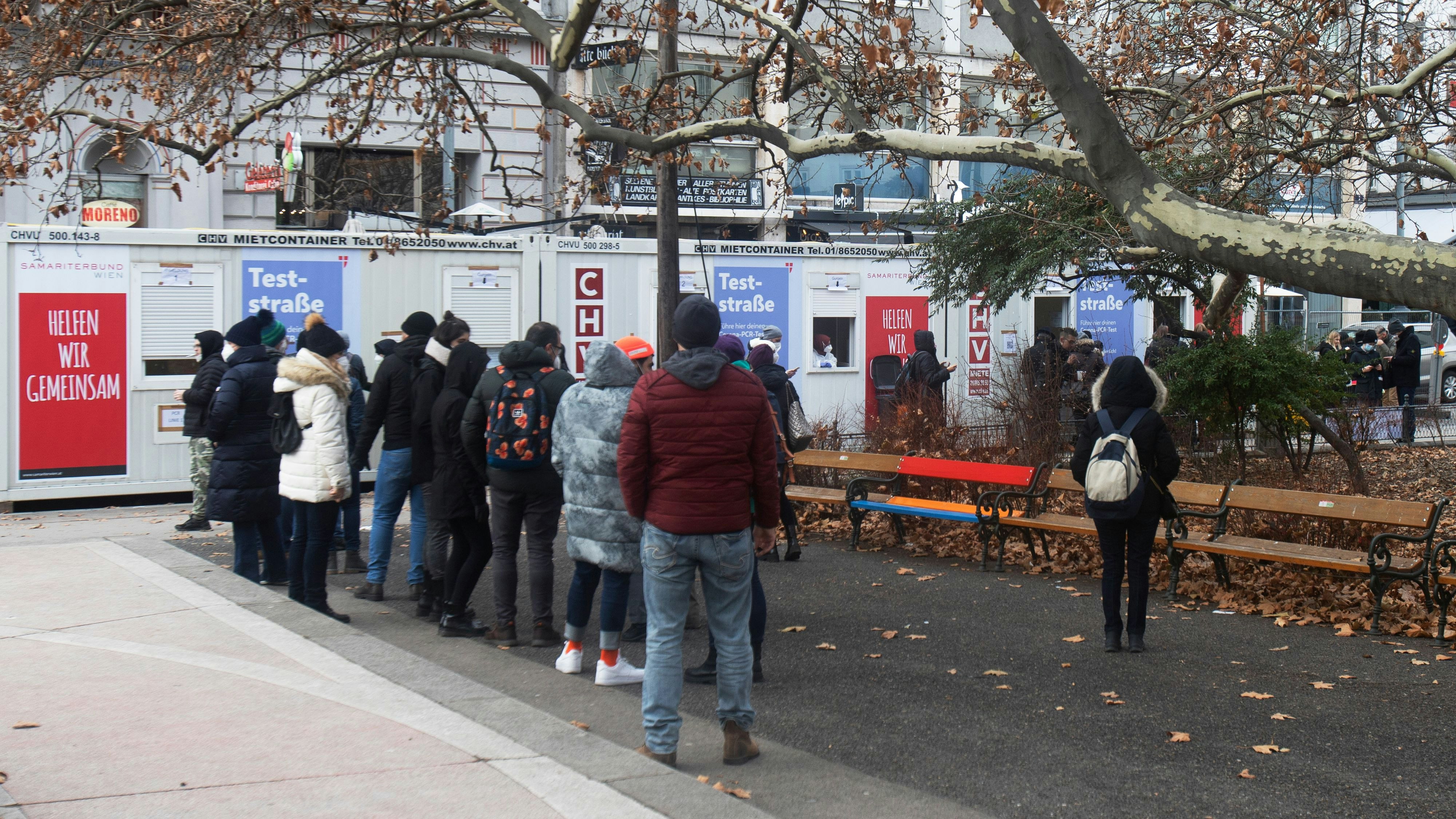 Corona-Teststraße in Wien