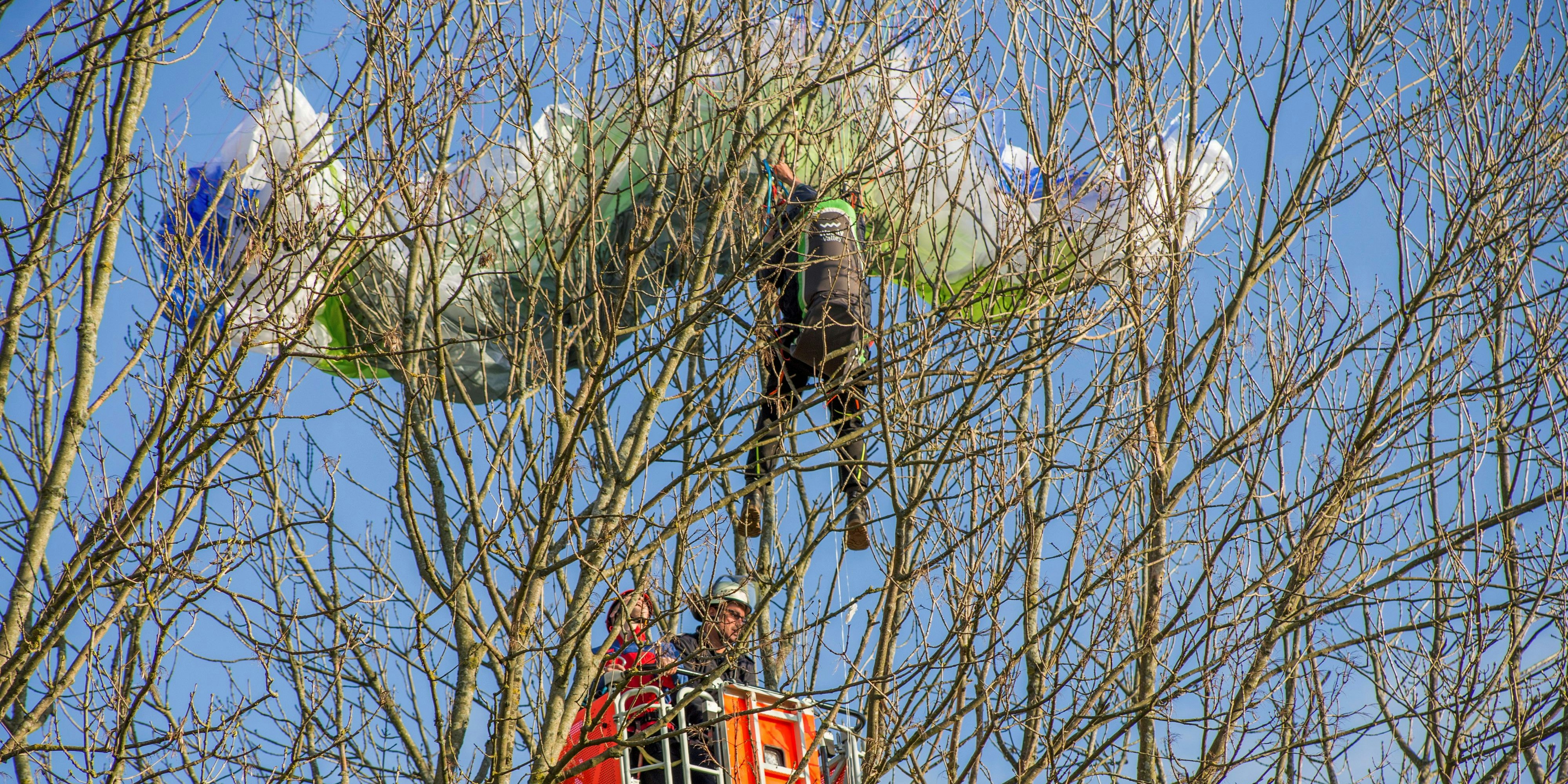 Hängen geblieben – der Gleitschirmpilot konnte sich nicht mehr selbst befreien. (Symbolbild)