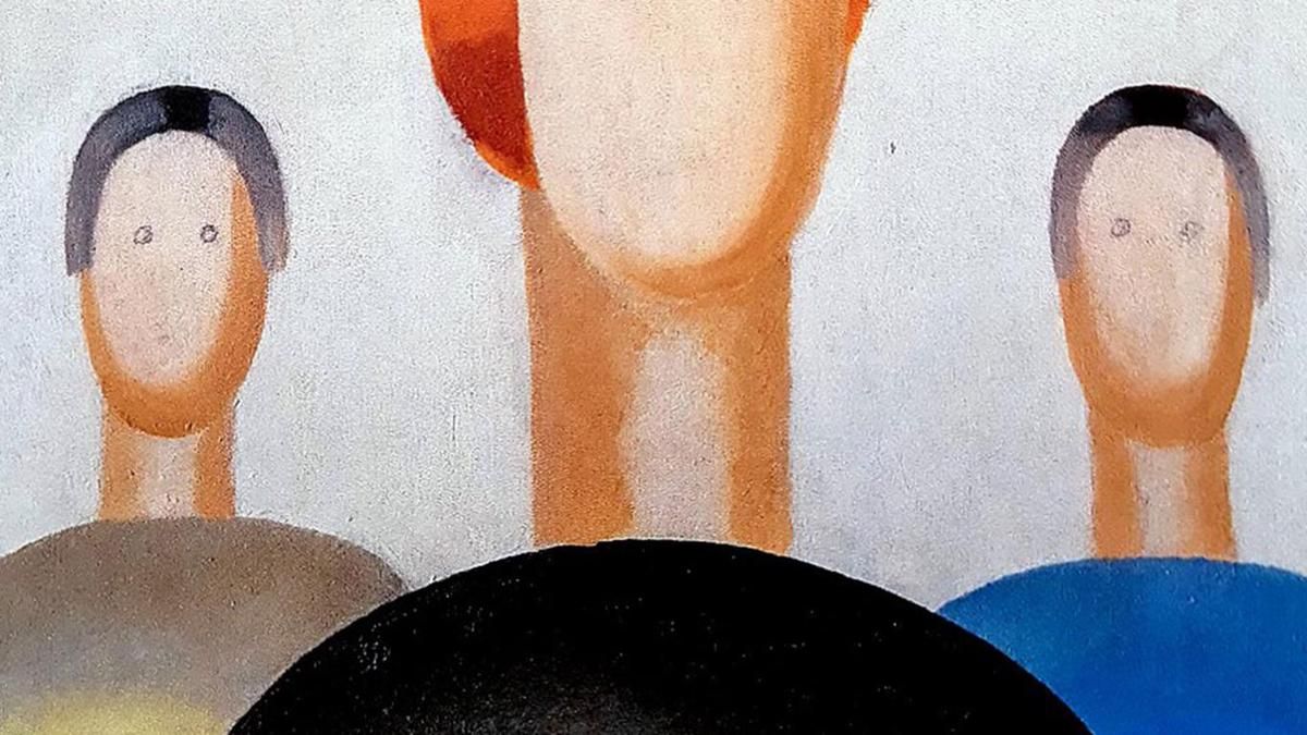 So sah das Gemälde «Drei Figuren» nach der Kugelschreiber-Attacke aus.