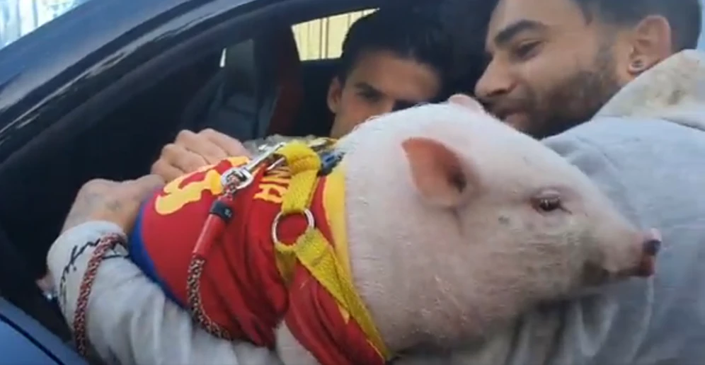 Riqui Puig unterschreibt auf dem Schwein