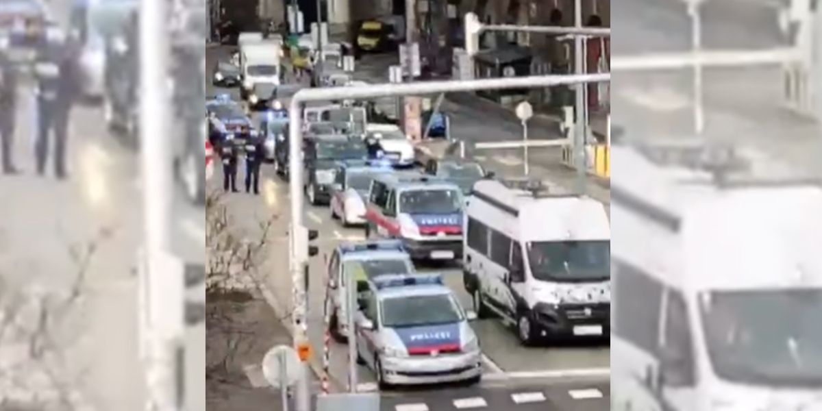 Trotz Verbots fahren Corona-Gegner mit einem Demo-Konvoi in Wien auf.