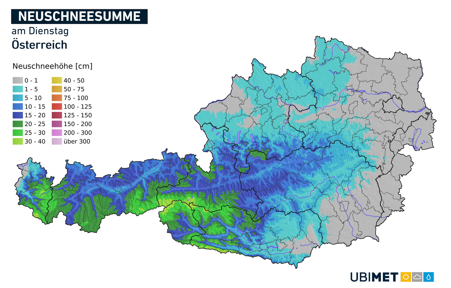 Neuschnee in Österreich