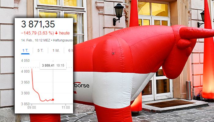 Börse Wien - massiver Kursverlust am Montag in der Früh.