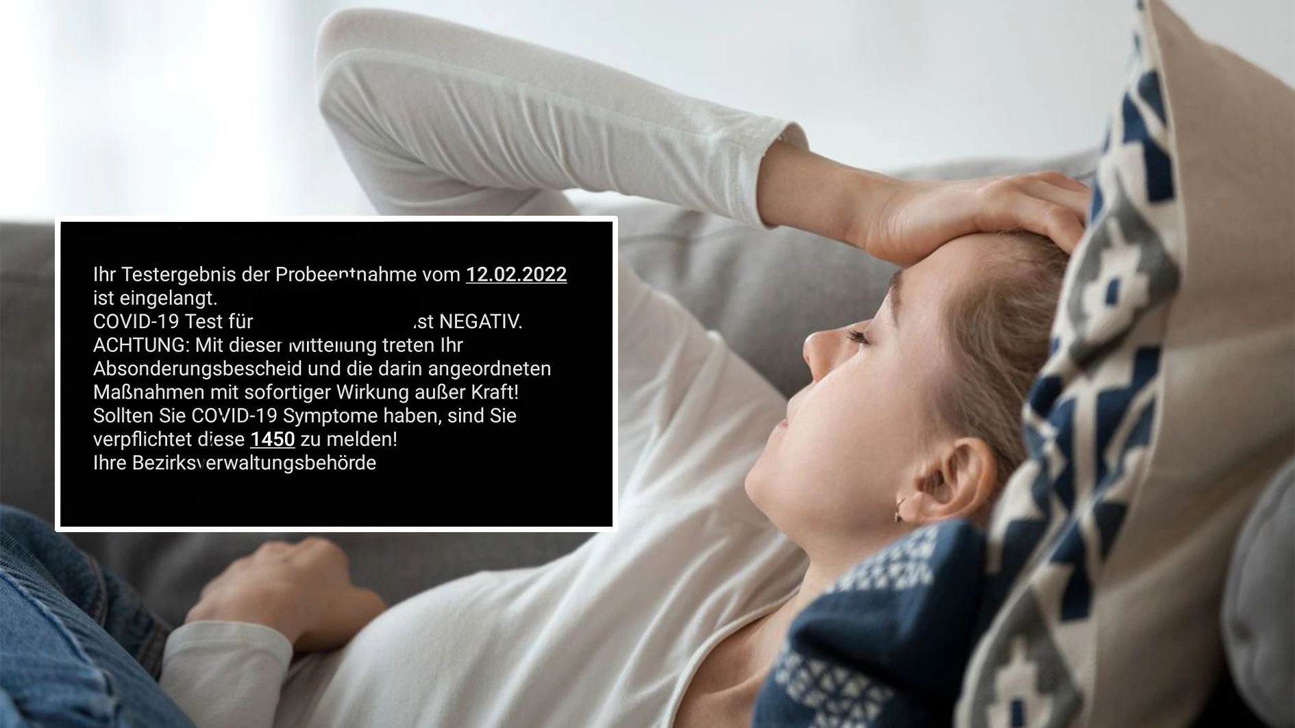 Weil sie an einer Magen-Darm-Grippe erkrankte, hoffte Mandy von 1450 beraten zu werden