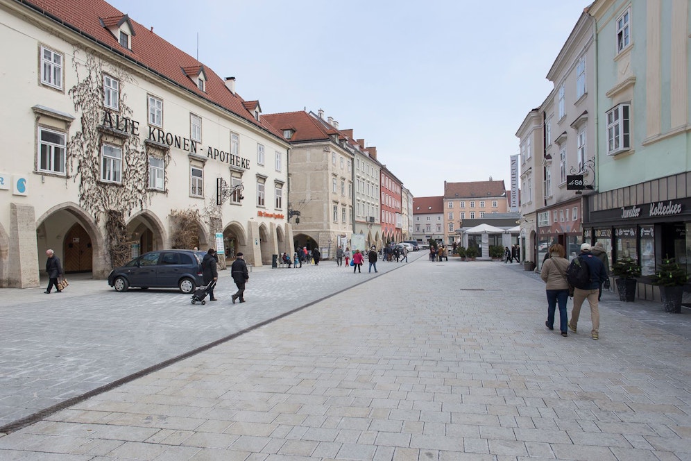 Symbolfoto des Hauptplatzes in Wr. Neustadt.