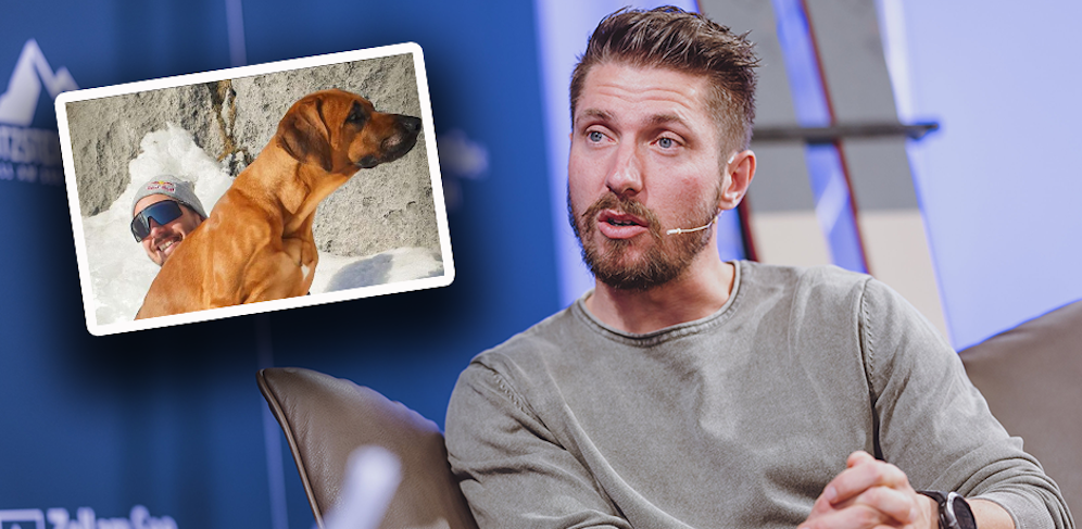 Marcel Hirscher und sein neuer Vierbeiner. 