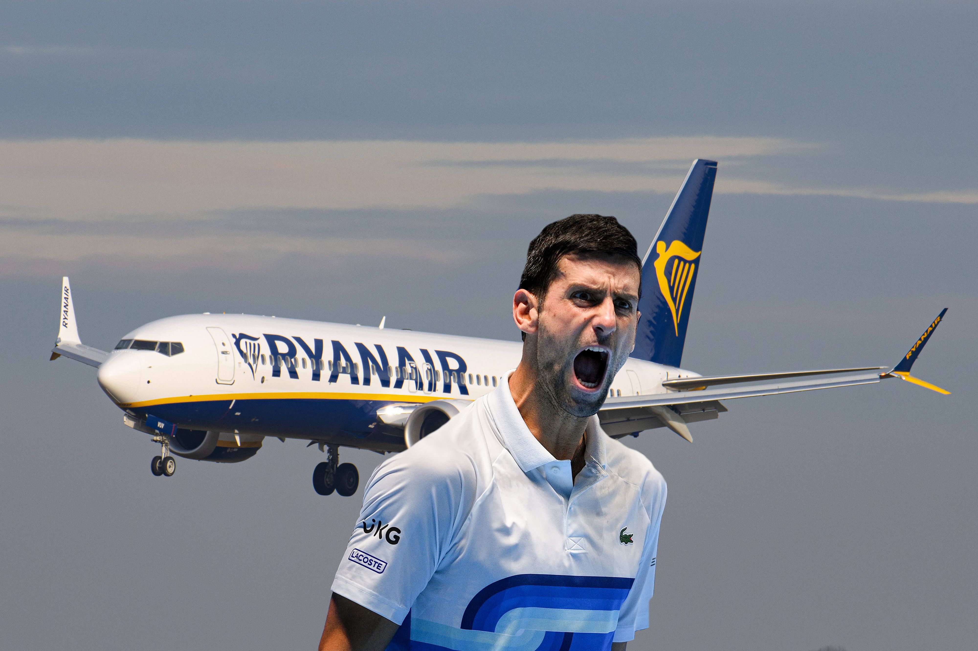 Ryanair macht Witze auf Kosten von Novak Djokovic.