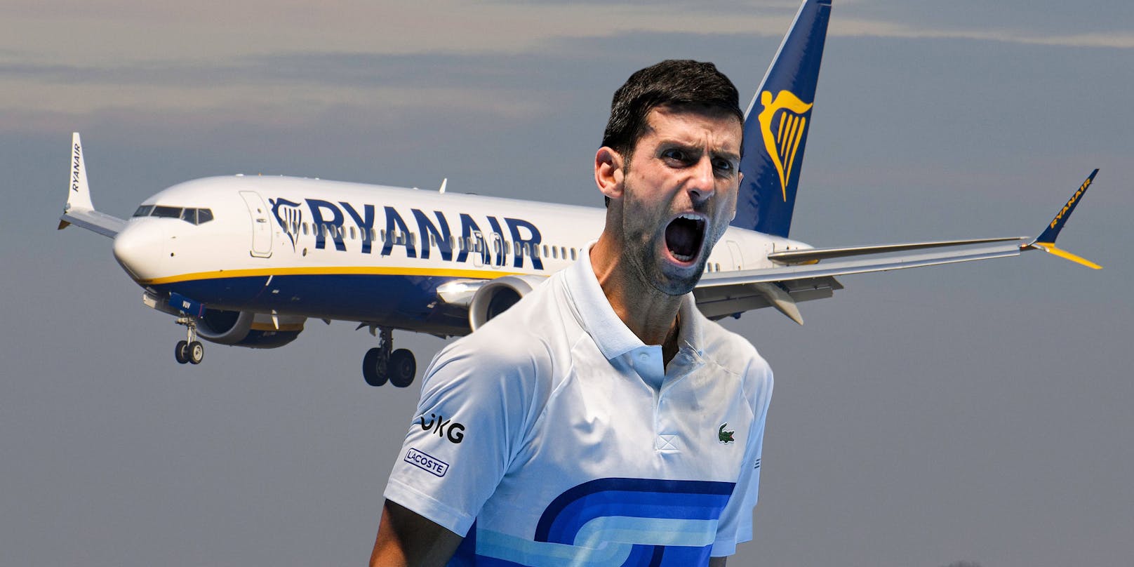 Ryanair macht Witze auf Kosten von Novak Djokovic.