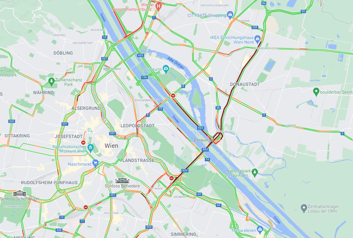 Stau-Chaos in Wien