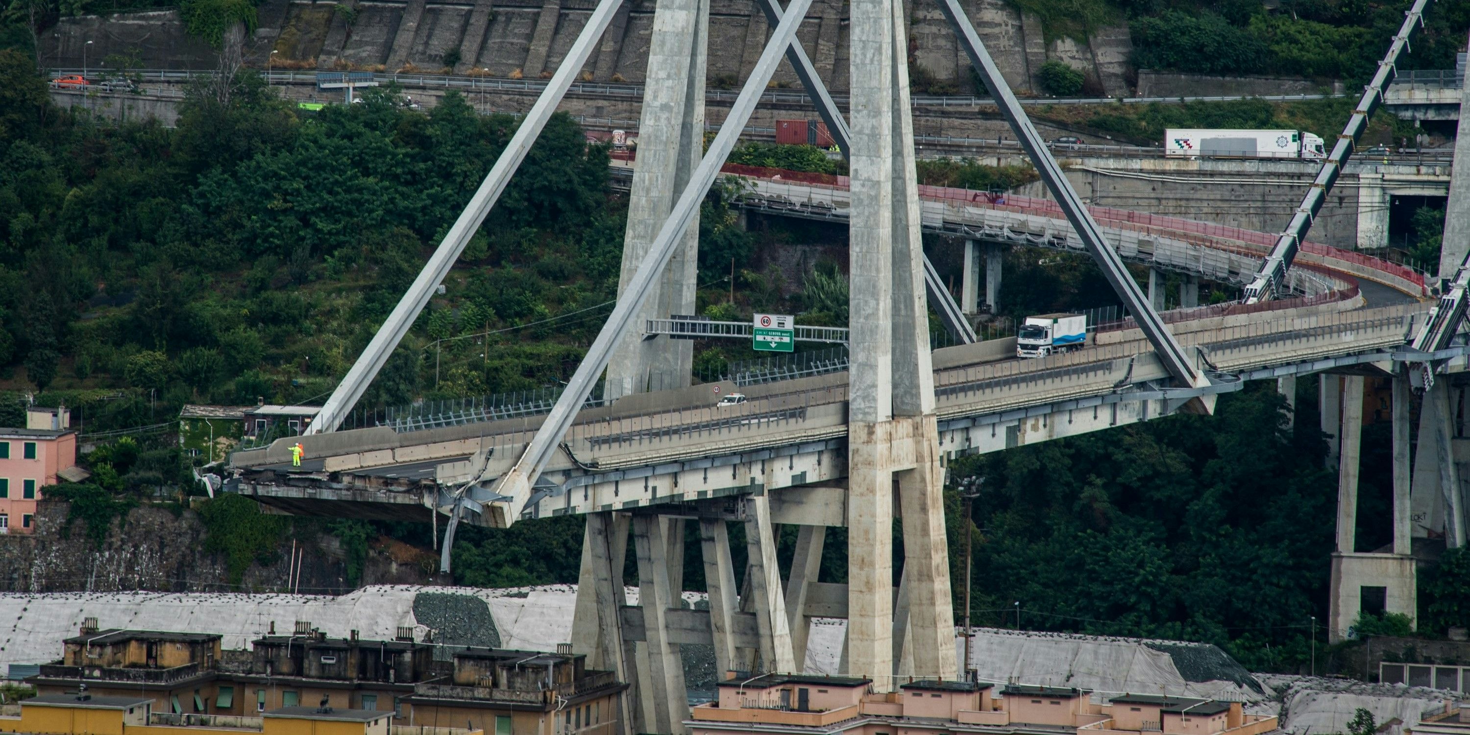 Die Ponte Morandi in Genua stürzte am 14. August 2018 ein.