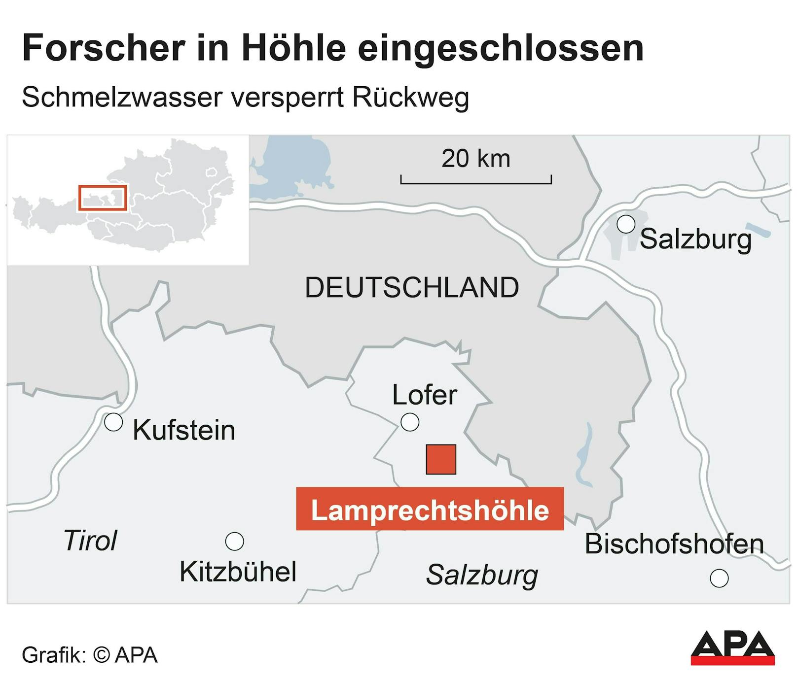 Die Höhle, in der die Polen eingesperrt waren, befindet sich im Salzburg Pinzgau.&nbsp;