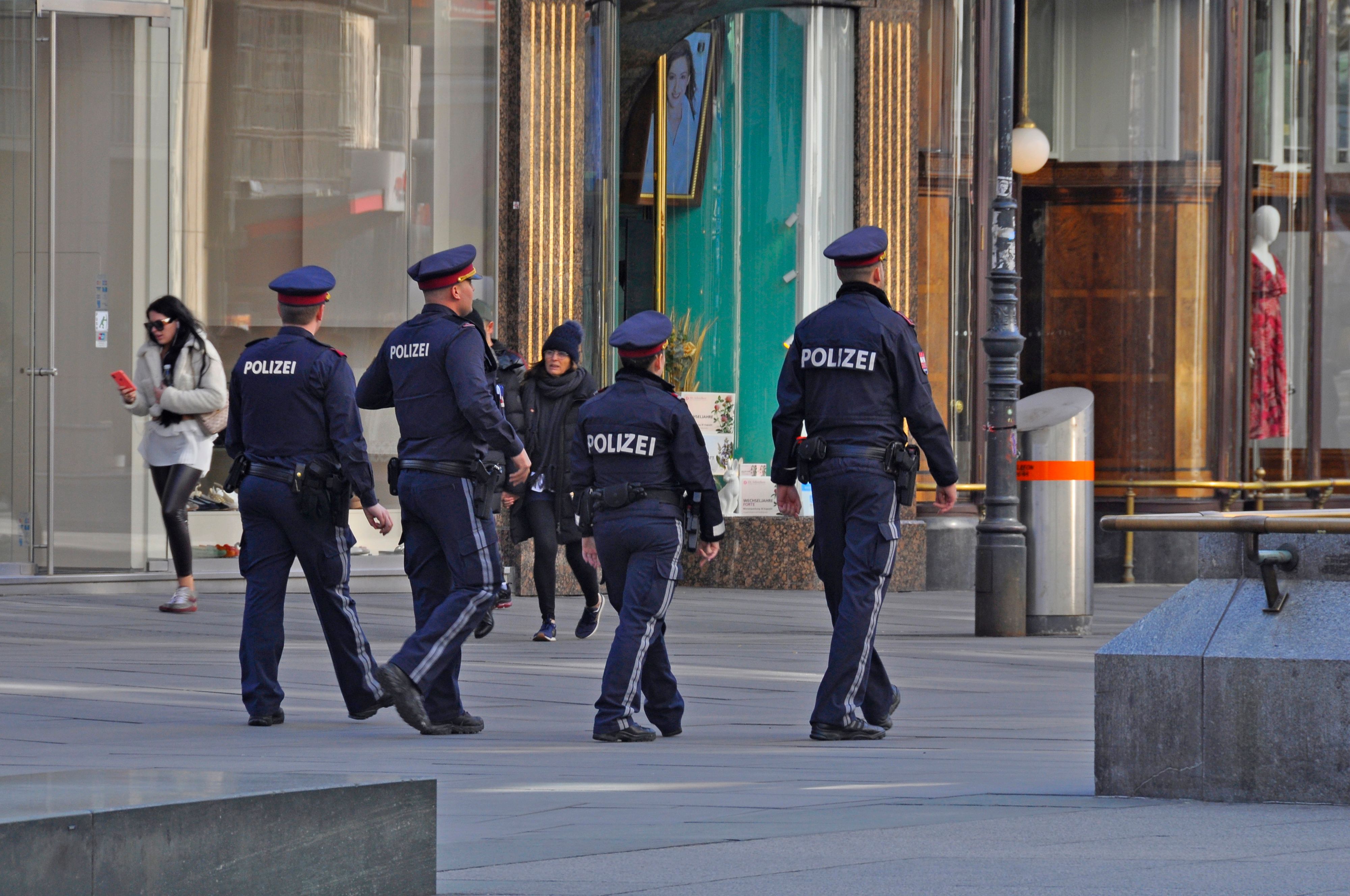 Polizei-Kontrolle in der Wiener City.