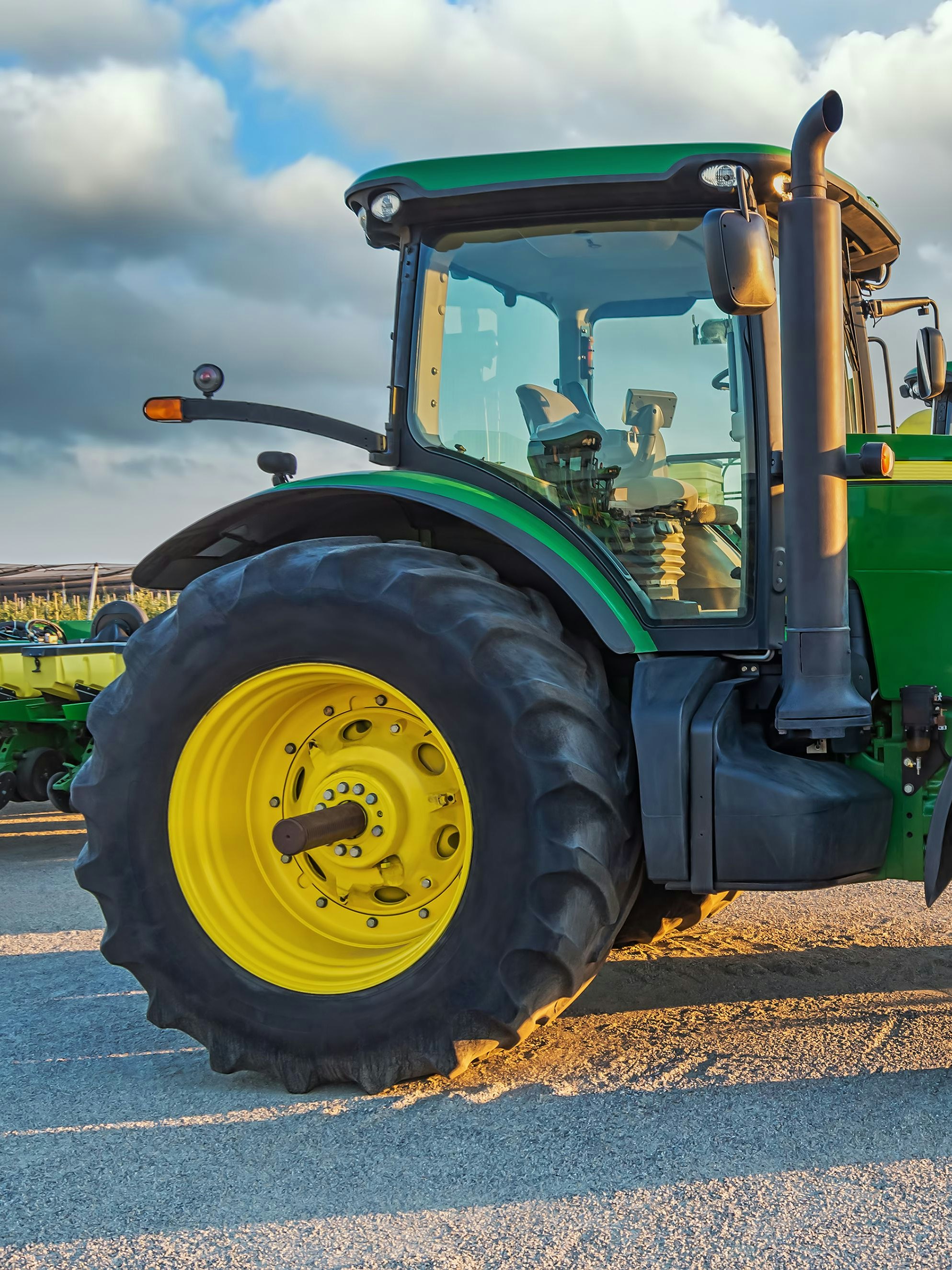 Dnipro, Ukraine - August 04, 2020: Photo of agricultural machine - wheeled row-crop tractor at the annual agricultural exhibition of farm machinery