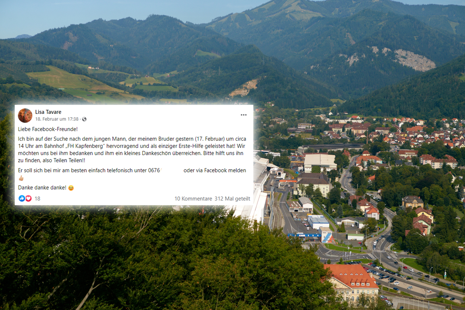 Via Facebook sucht Lisa nach dem hilfsbereiten Jugendlichen.