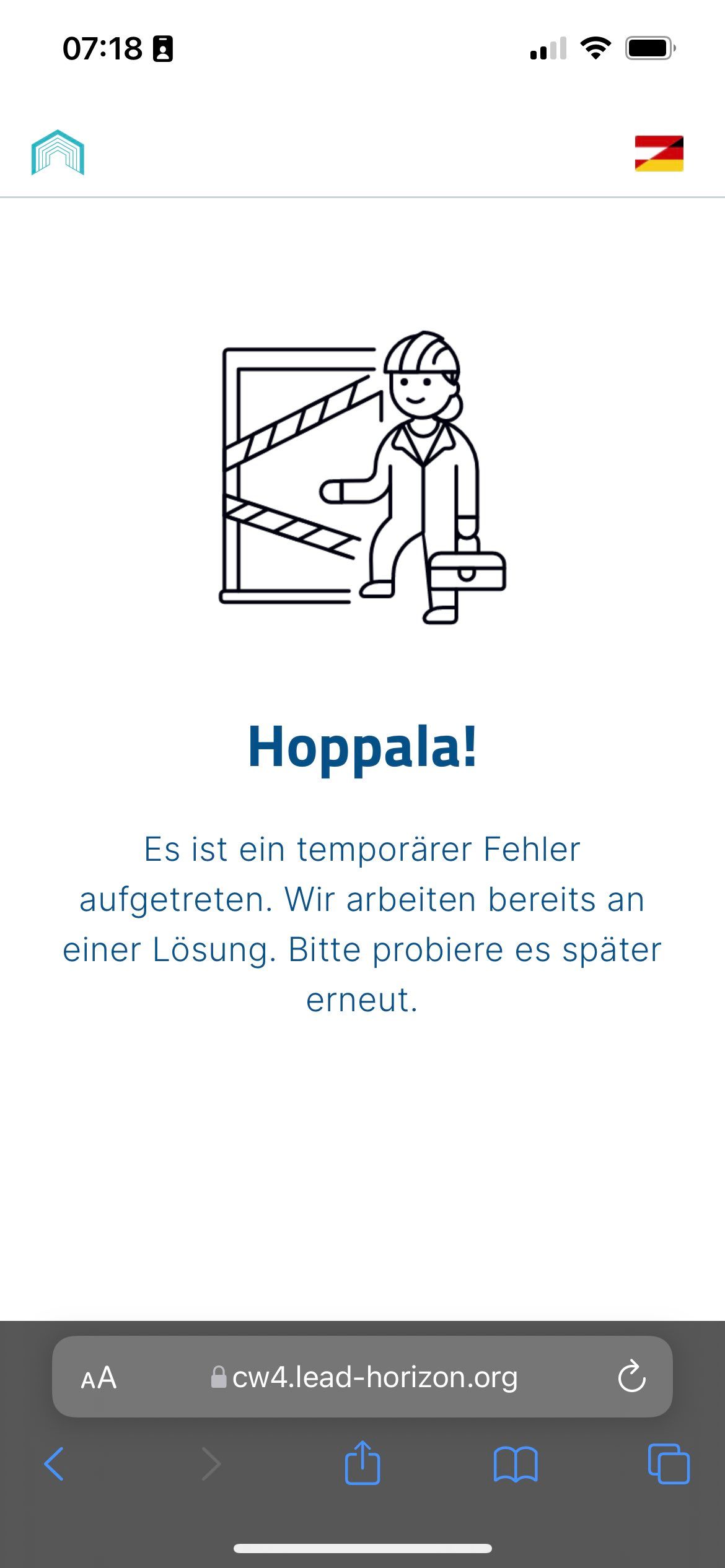 Auf diese Fehlermeldung stießen Montagfrüh viele Nutzer.