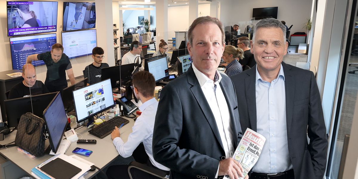Heute.at-Co-Geschäftsführer Wolfgang Jansky und Marcel Kohler
