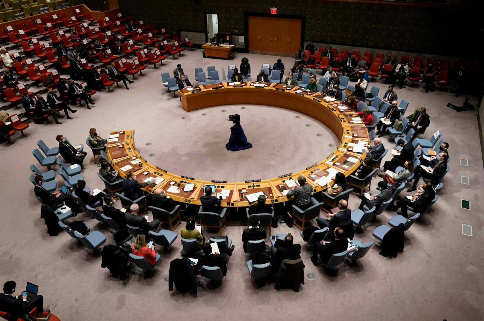 Krisensitzung des UN-Sicherheitsrates zur Ukraine-Krise am Montag, 21. Februar 2022.