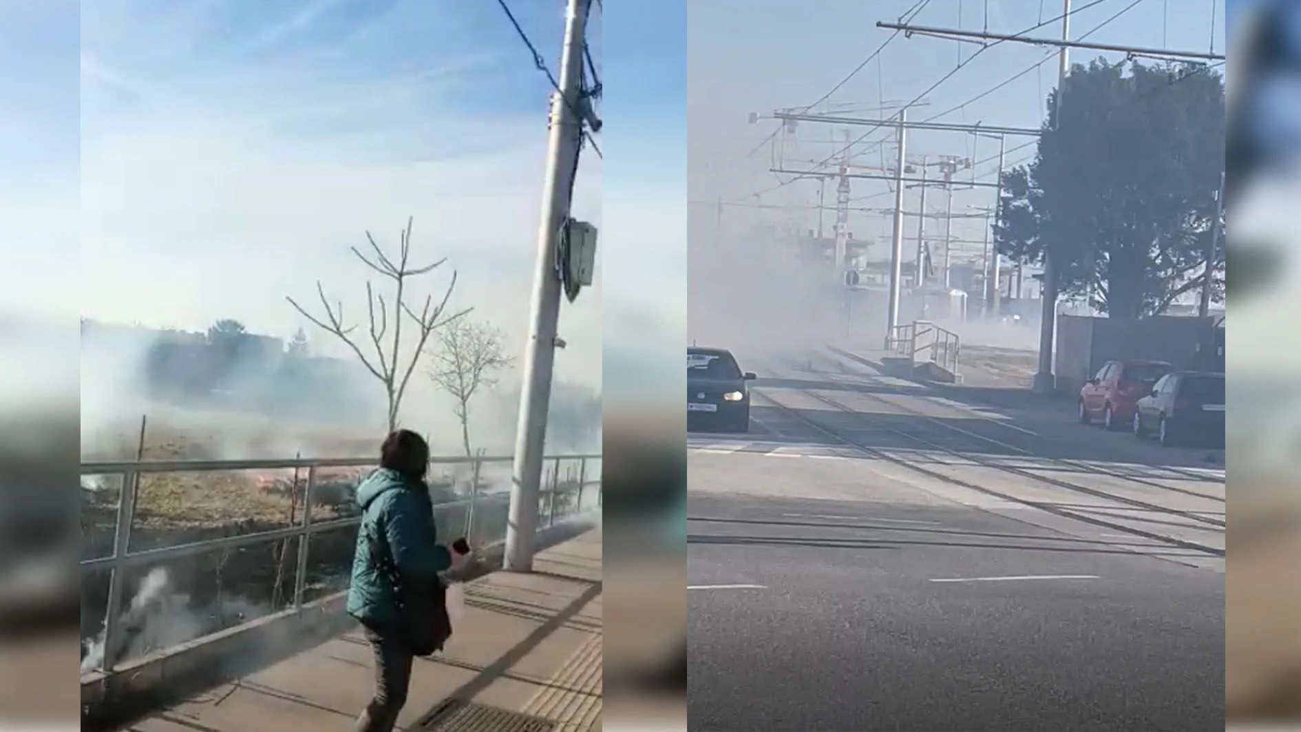 Bald war die ganze Straße voller Rauch