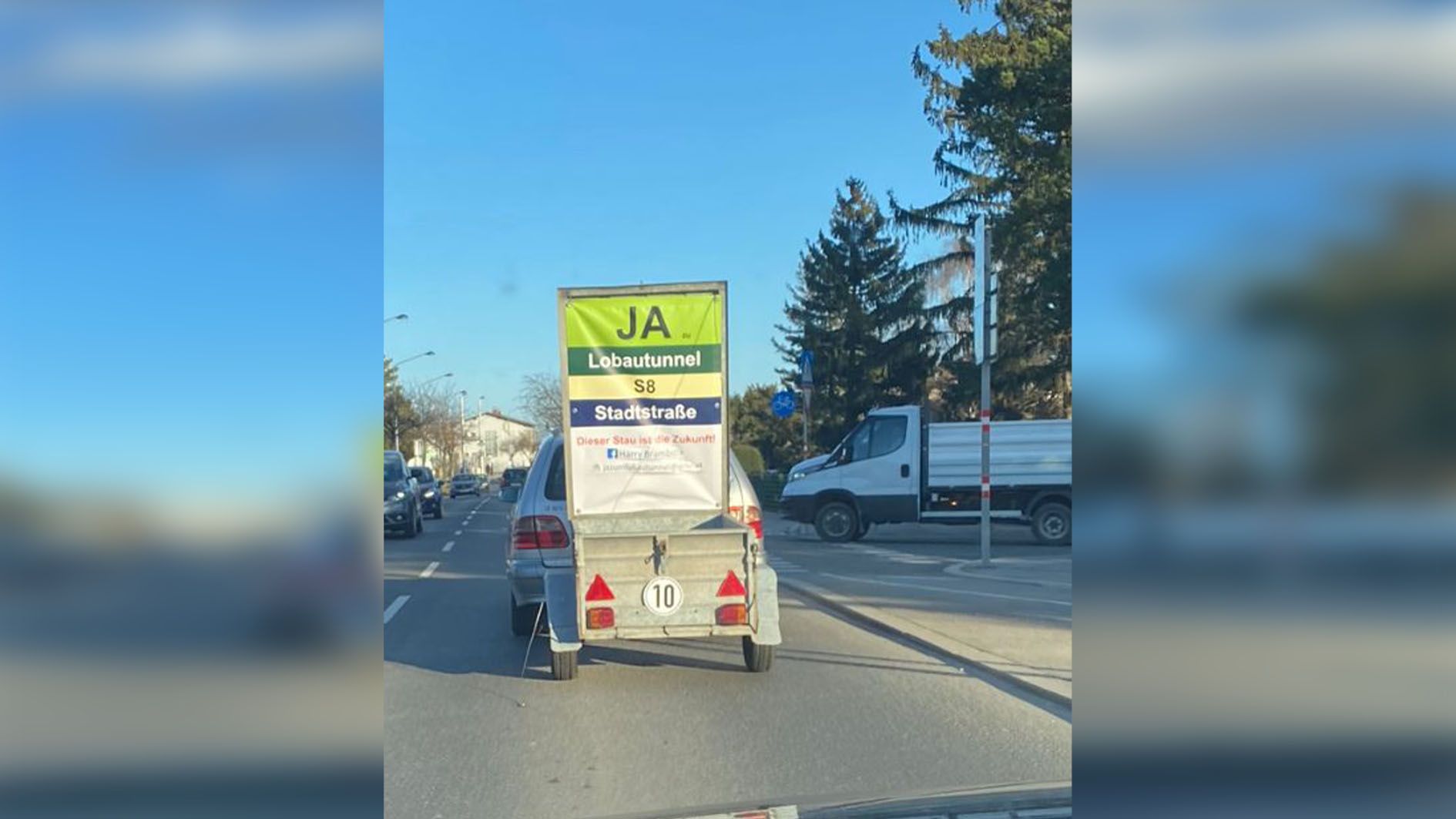 Mit einem Stau will der Wiener für den Bau des Lobau-Tunnels mobilisieren.&nbsp;