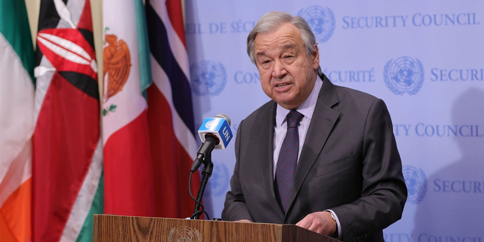 UN-Generalsekretär Antonio Guterres zeigte sich angesichts der Anerkennung der abtrünnigen Separatistengebiete seitens Russlands besorgt.