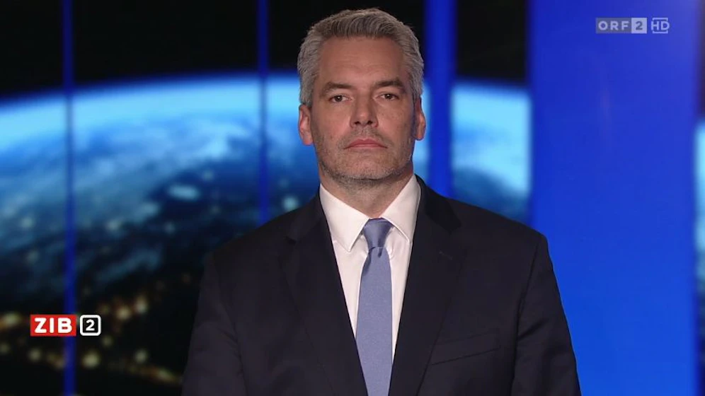 Bundeskanzler Karl Nehammer in der ZIB2