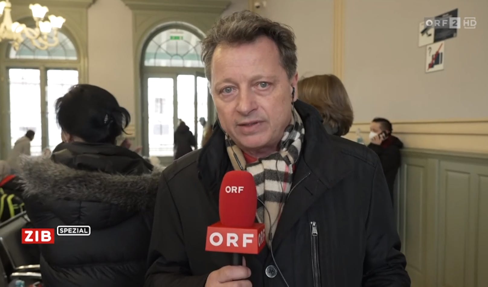 ZIB-Reporter Ernst Gelegs rastete am Freitag vor der Kamera wegen Tonproblemen aus.&nbsp;