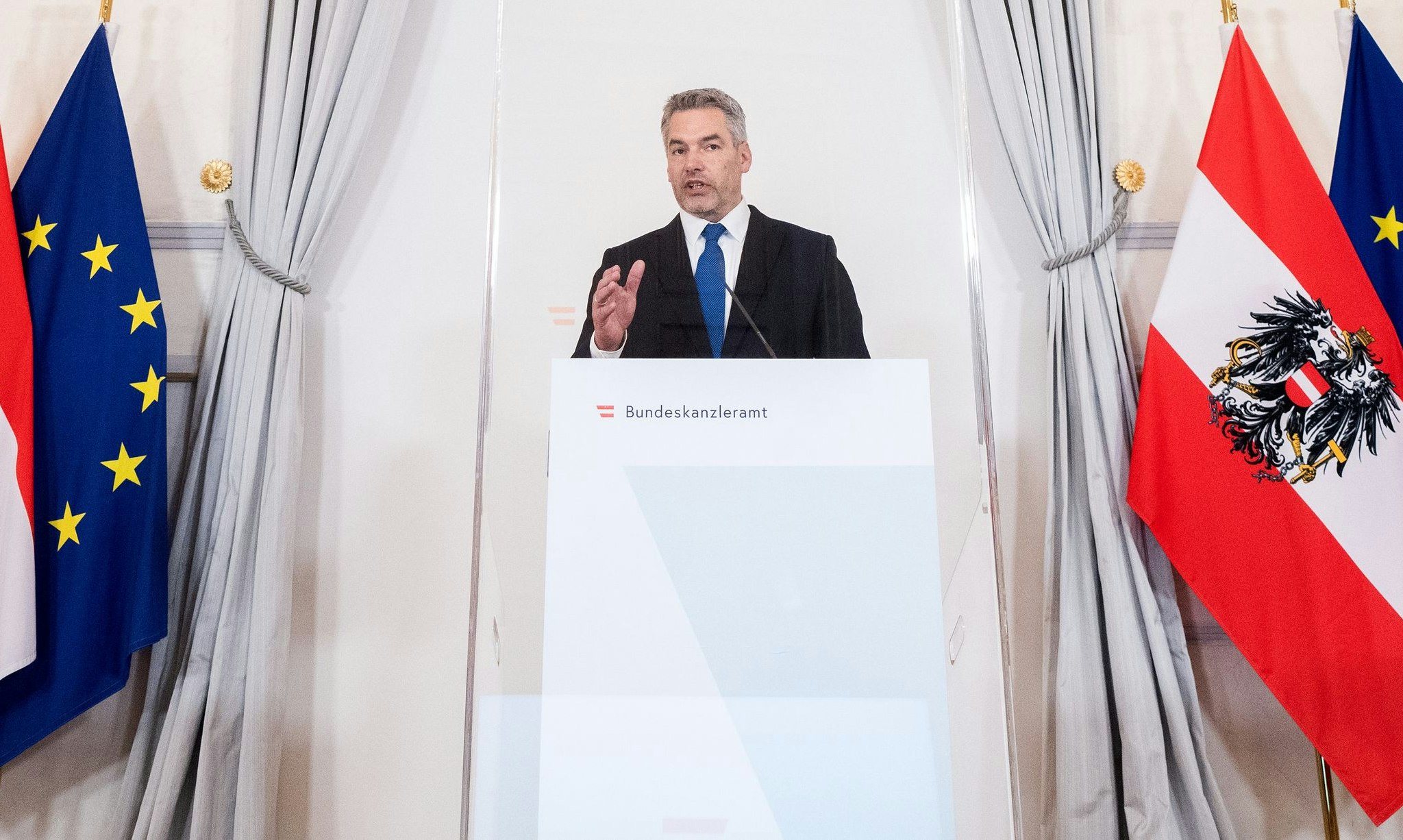 Bundeskanzler Karl Nehammer will alle Sanktionen der EU gegen Russland mittragen.