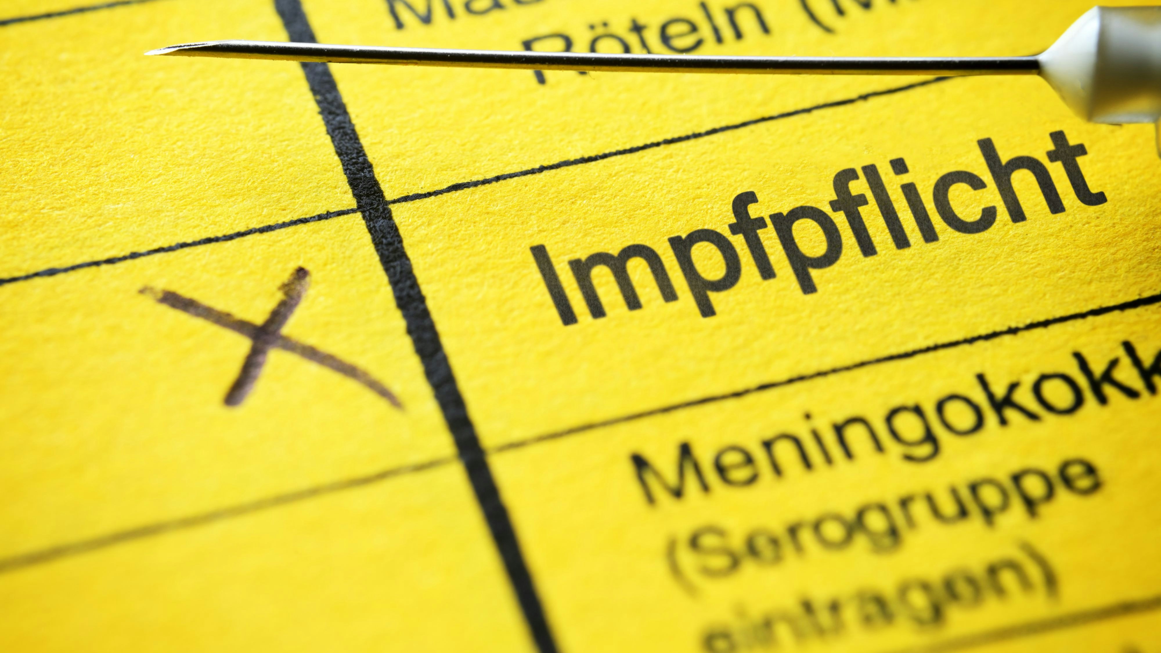 Download von www.picturedesk.com am 24.02.2022 (12:31).  Impfausweis mit dem Schriftzug Impfpflicht - 20220126_PD14737 - Rechteinfo: Rights Managed (RM)