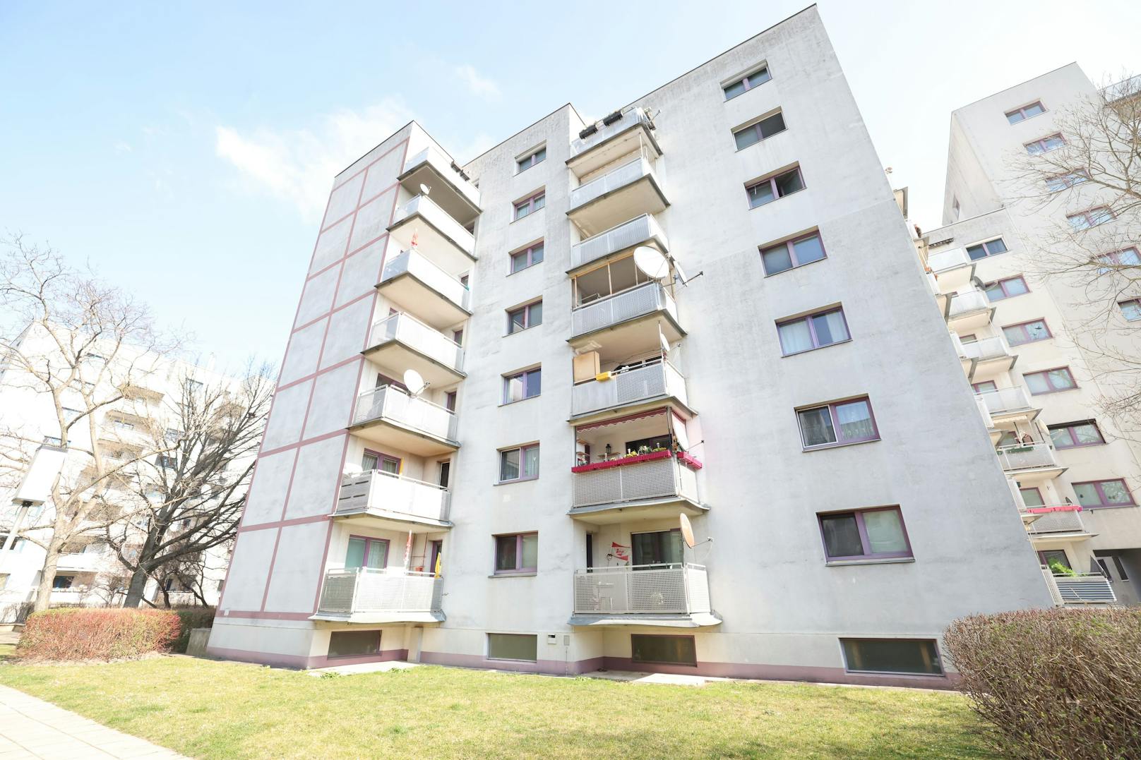 In diesem Gemeindebau in Wien-Floridsdorf passierte es.