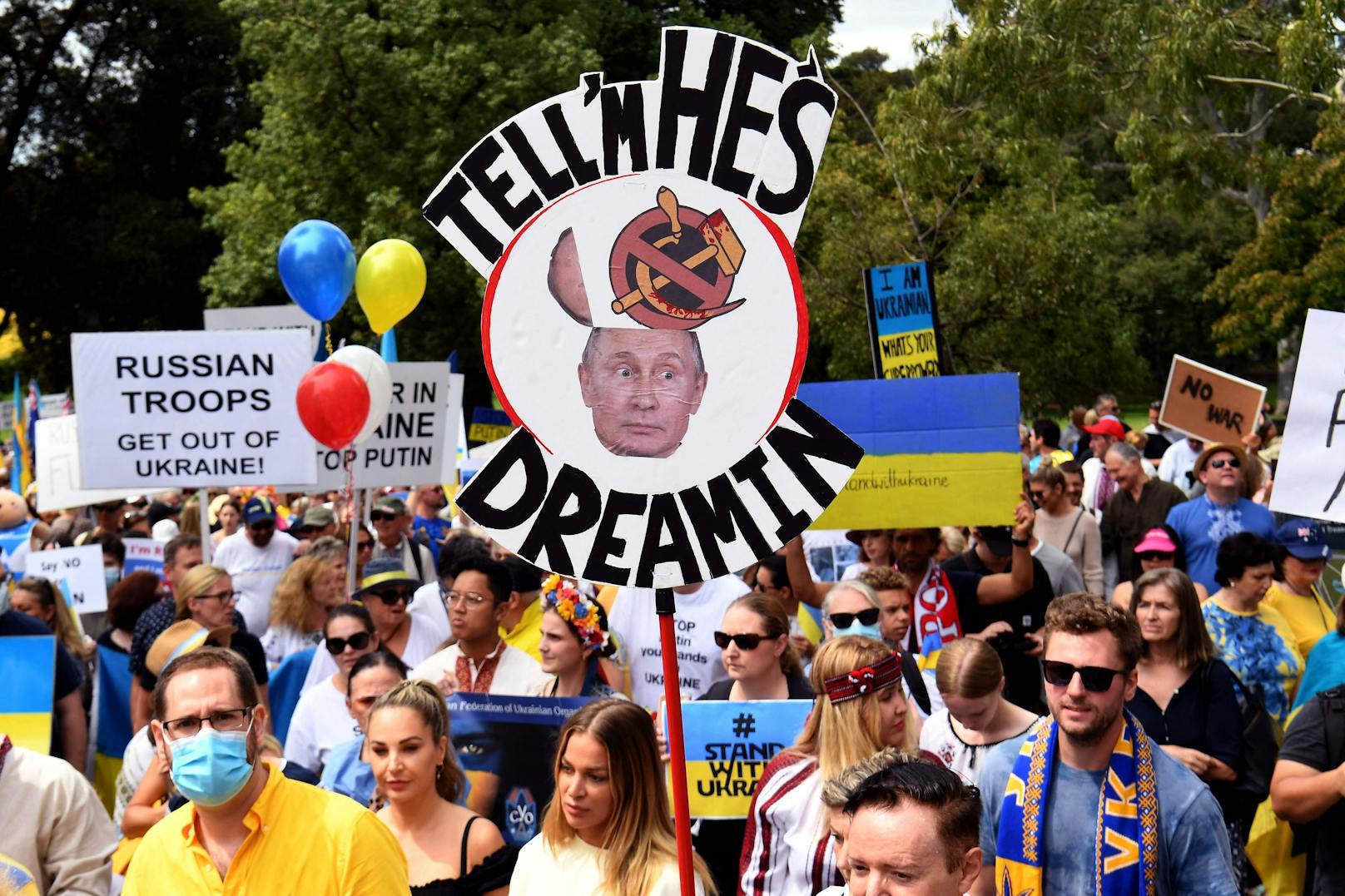 Auch in Australien solidarisieren sich die Menschen im Land mit der ukrainischen Bevölkerung.&nbsp;