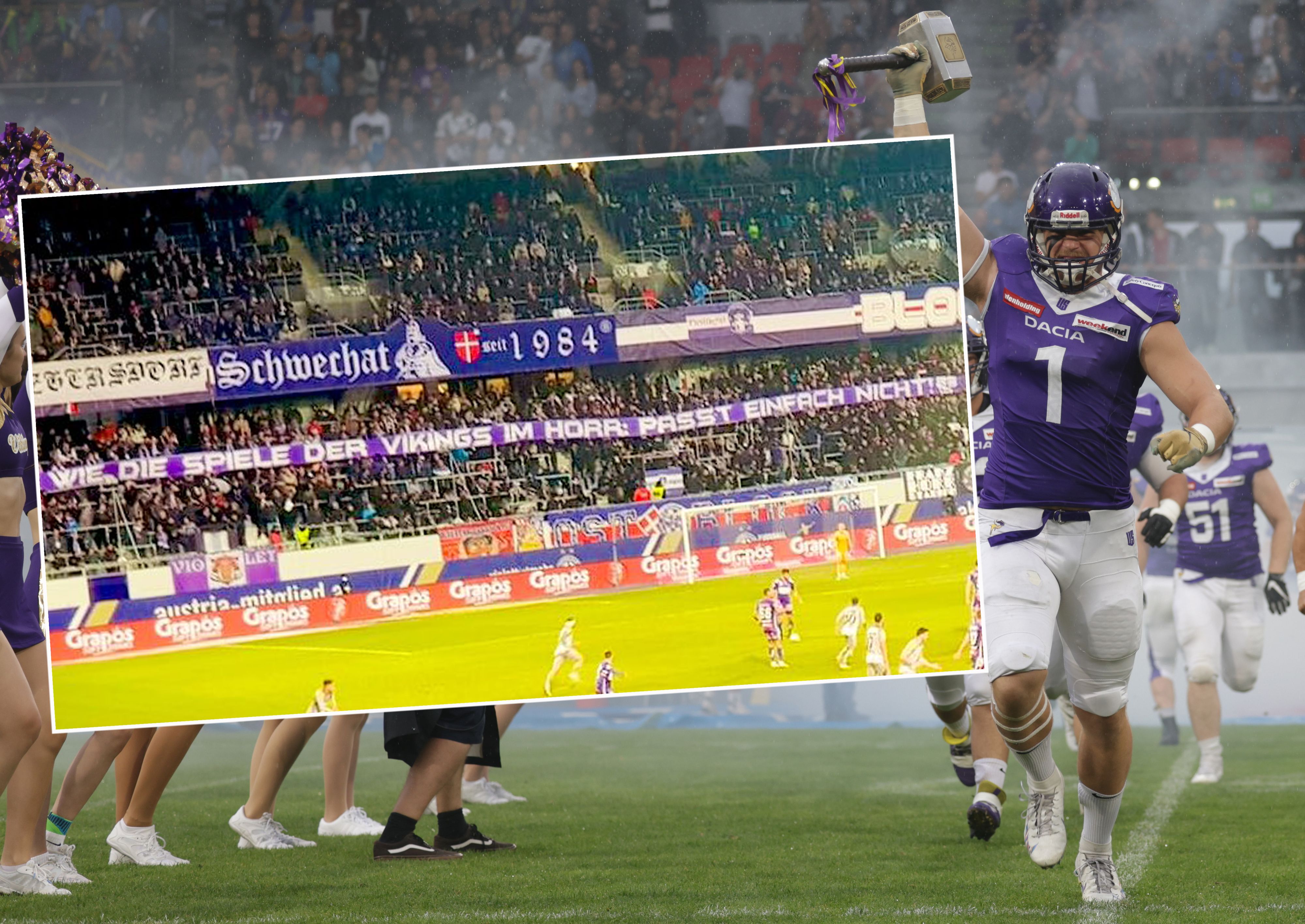 Austria-Fanprotest gegen die Vikings
