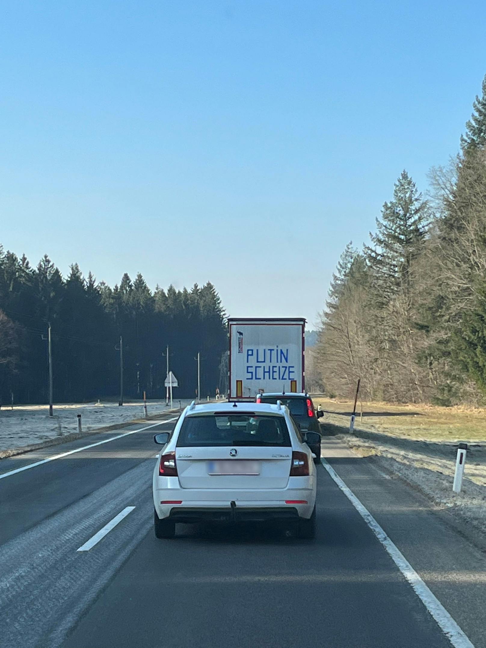 Polnischer LKW-Fahrer mit Message an Putin