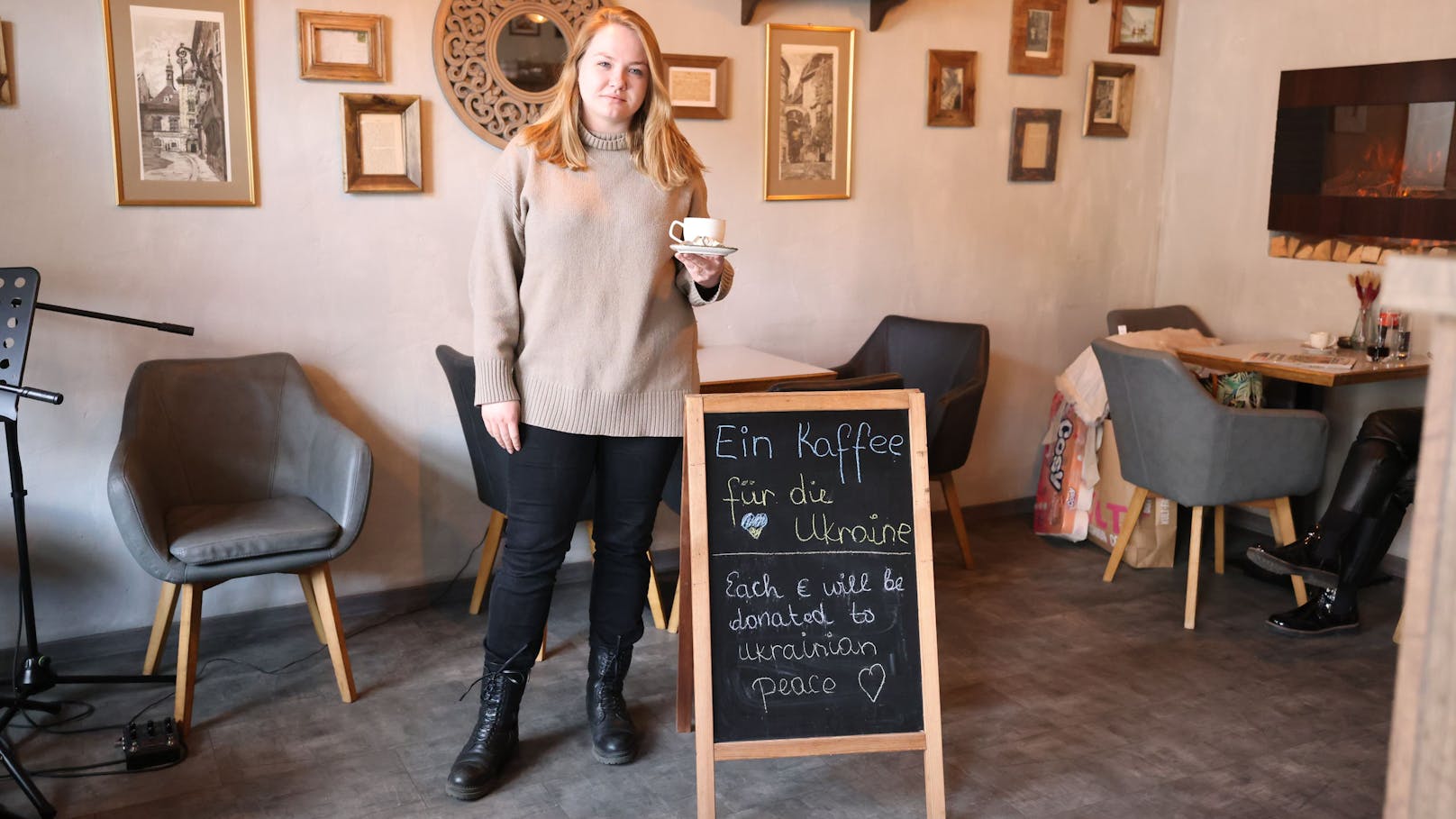 Am Rennweg hat die Ukrainerin Anastasiya  Khimicheva ihr Café "Das Wohnzimmer".