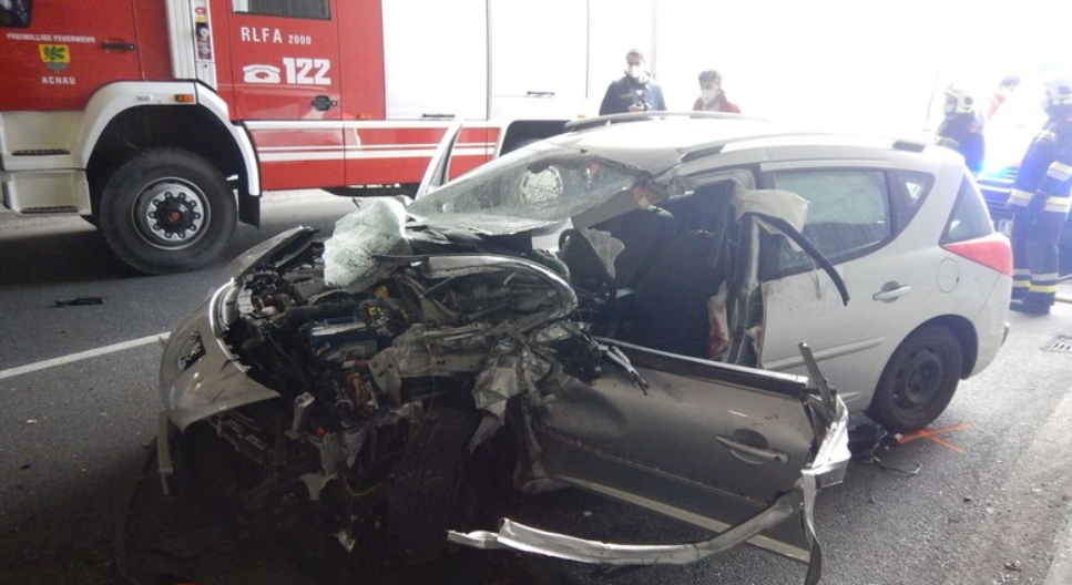 Ein Bild vom Unfall in Achau.