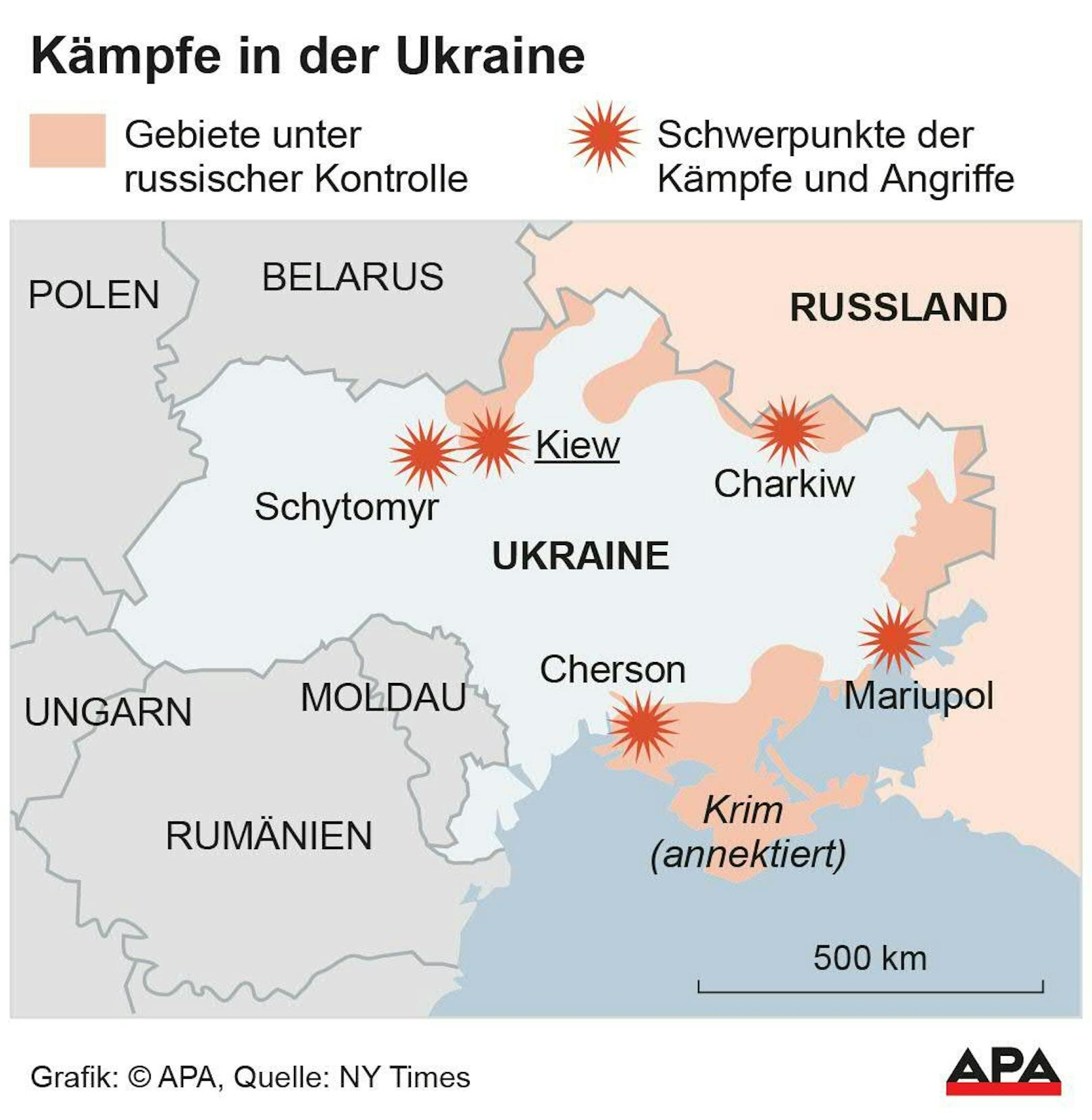 Die aktuelle Kriegs-Situation in der Ukraine.