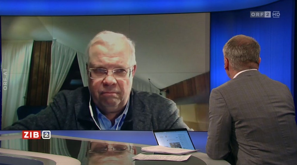 ORF-Korrespondent Christian Wehrschütz mit einer Lage-Einschätzung in der ZIB2 bei Armin Wolf am 2. März 2022.