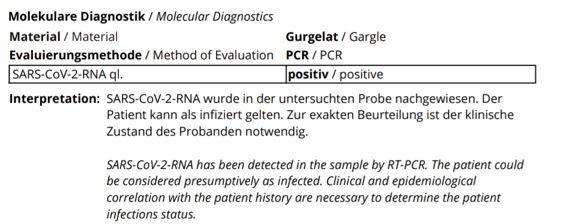 Positiver Coronatest