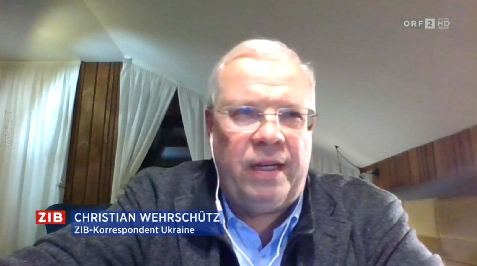 ORF-Korrespondent Christian Wehrschütz mit einer Lage-Einschätzung in der ZIB2 bei Armin Wolf am 2. März 2022.