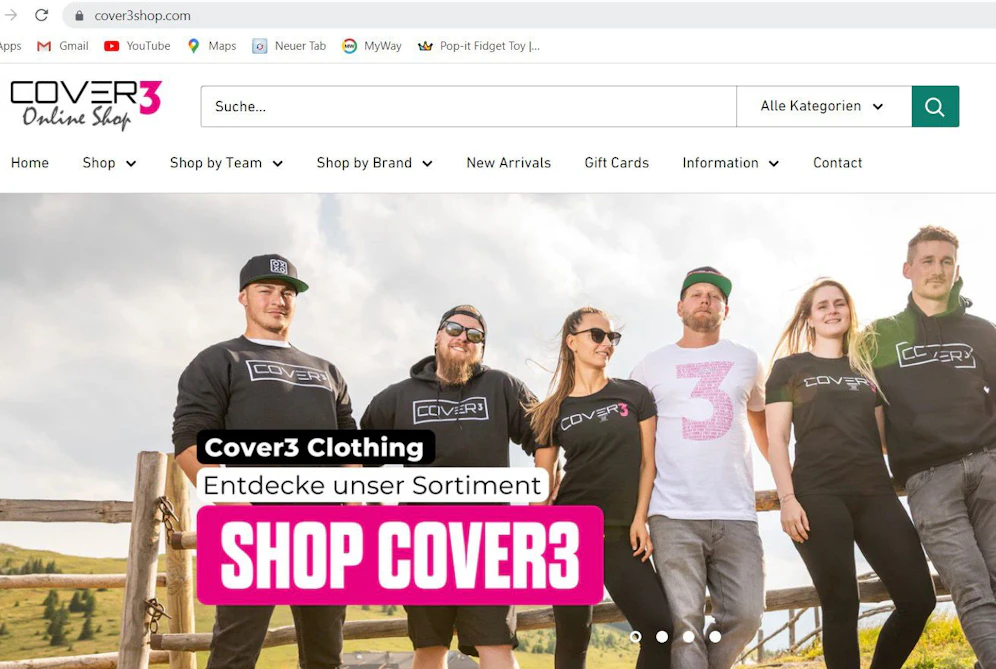 Online-Shop des Merch-Stores 
