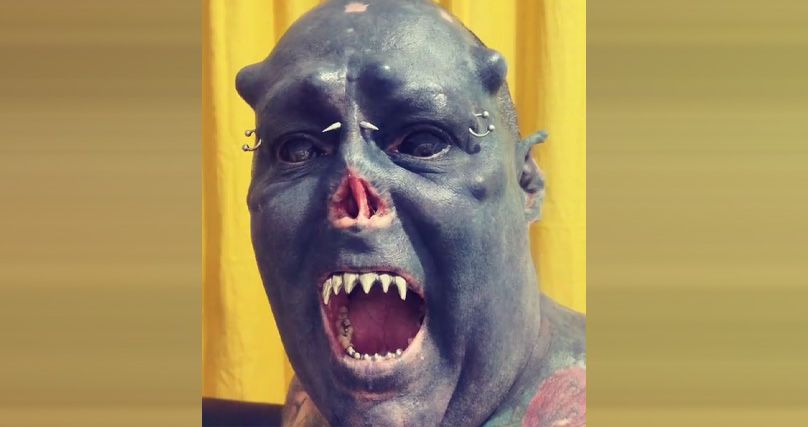 "Herr der Ringe"-Fan Fernando Franco de Oliveira hat sich zu einem Ork von "Herr der Ringe" verwandelt.